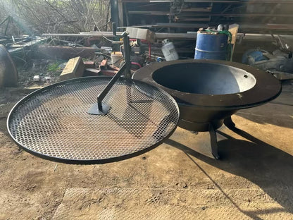 Exceptional Hand-Welded Extra Large Firepit with grill grate