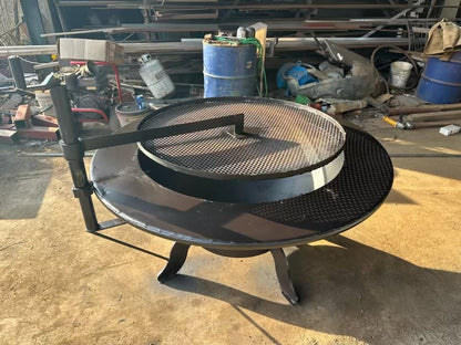 Exceptional Hand-Welded Extra Large Firepit with grill grate