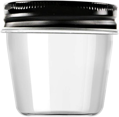 4 oz Clear Plastic Jars with Screw-On Lids - BPA-Free Refillable Storage Containers