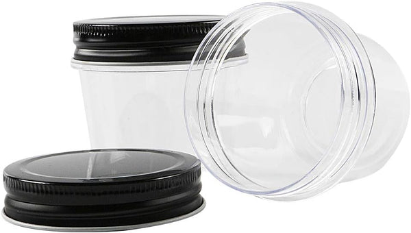 4 oz Clear Plastic Jars with Screw-On Lids - BPA-Free Refillable Storage Containers