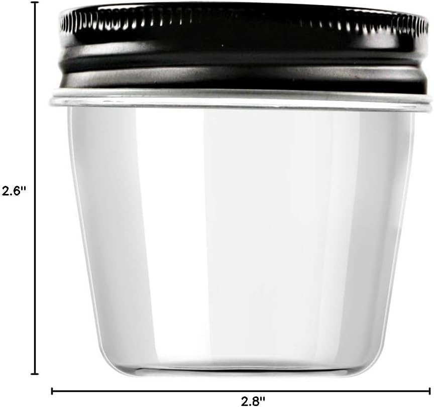 4 oz Clear Plastic Jars with Screw-On Lids - BPA-Free Refillable Storage Containers