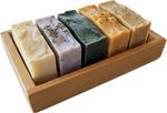 Bamboo gift tray with soap bars