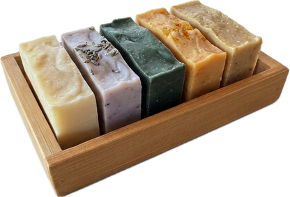 Bamboo gift tray with soap bars