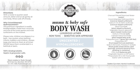 Liquid Body Wash, 4 oz - Mama + Baby Safe