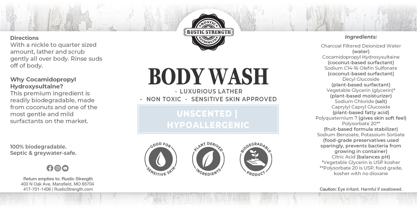 Liquid Body Wash, 4 oz - Unscented