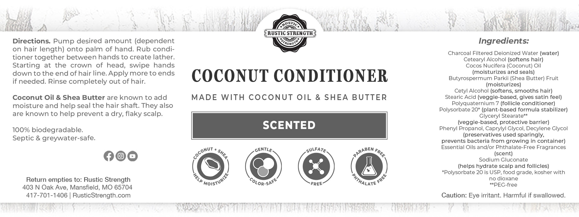 Coconut Conditioner, 4 oz - Unscented