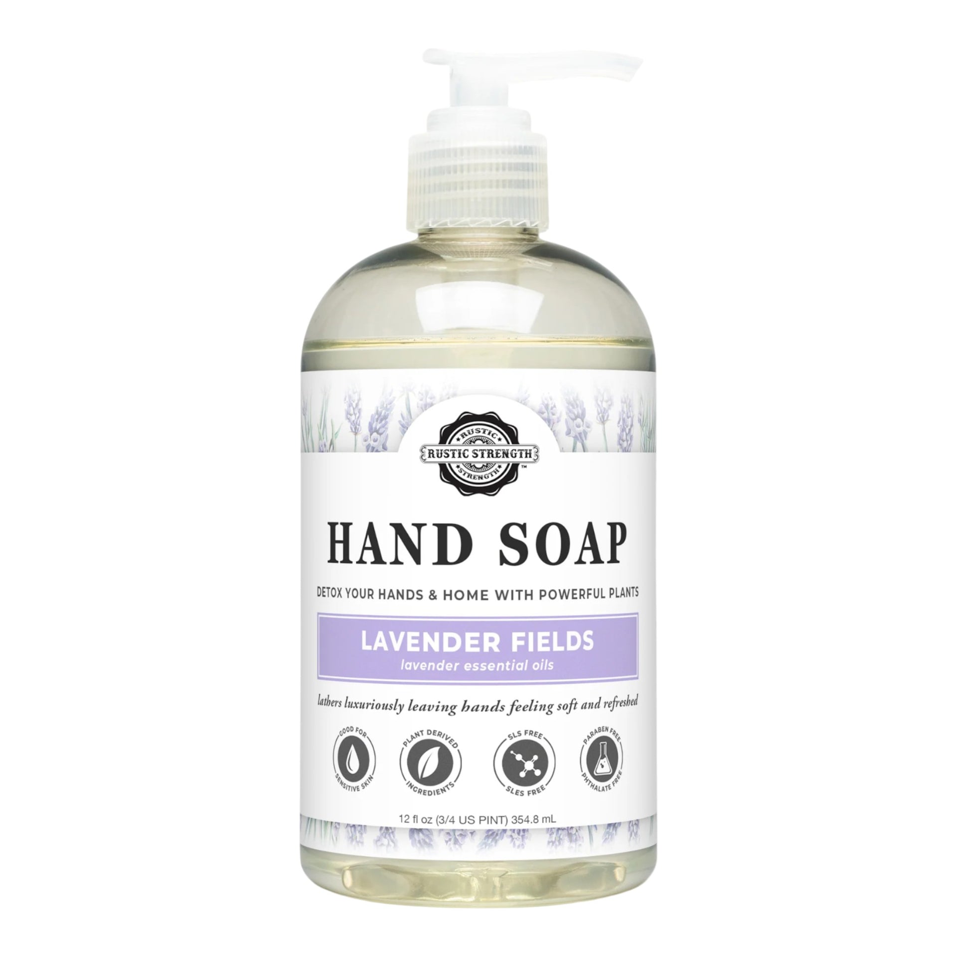 Liquid Hand Soap, 12 oz Pump Bottle - Lavender Fields