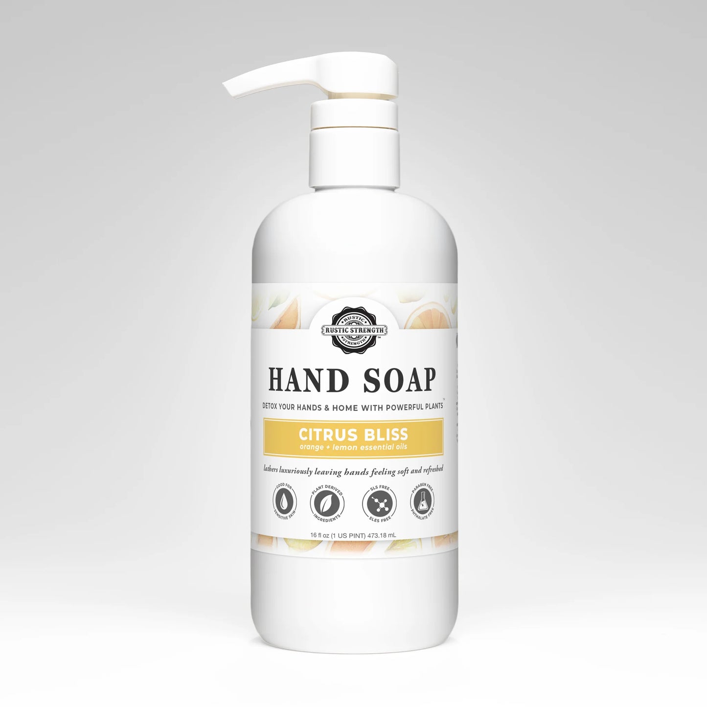 Citrus Bliss Liquid Hand Soap by Monticello Soap Company, cheerful citrus 16 oz pump bottle