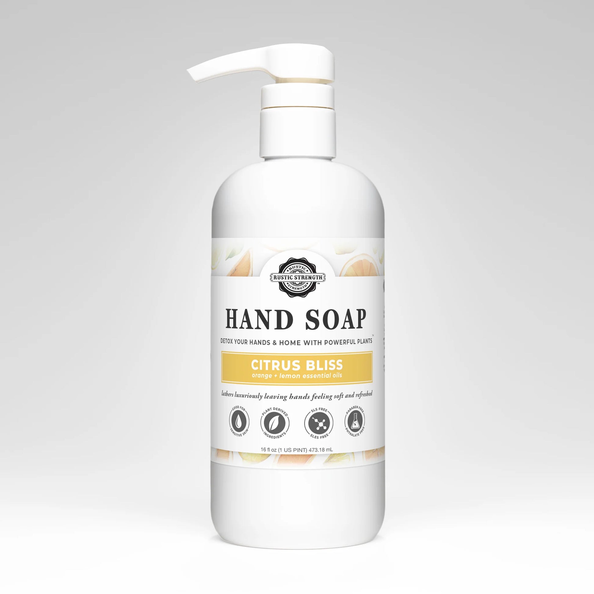 Citrus Bliss Liquid Hand Soap by Monticello Soap Company, cheerful citrus 16 oz pump bottle