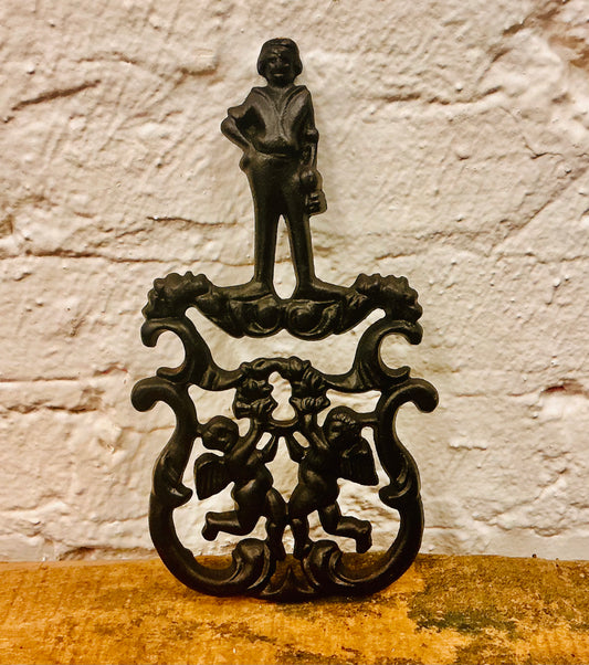 Vintage Cast Iron Cherub Trivet