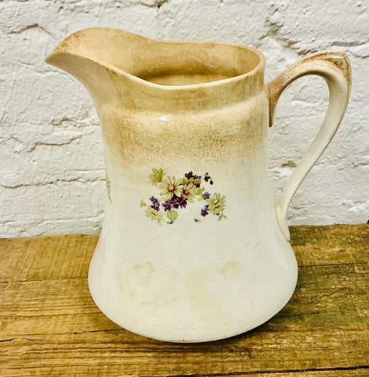 Antique Porcelain Pitcher with Daisies