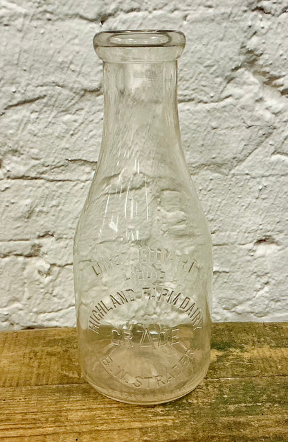 Vintage Glass Milk Bottle
