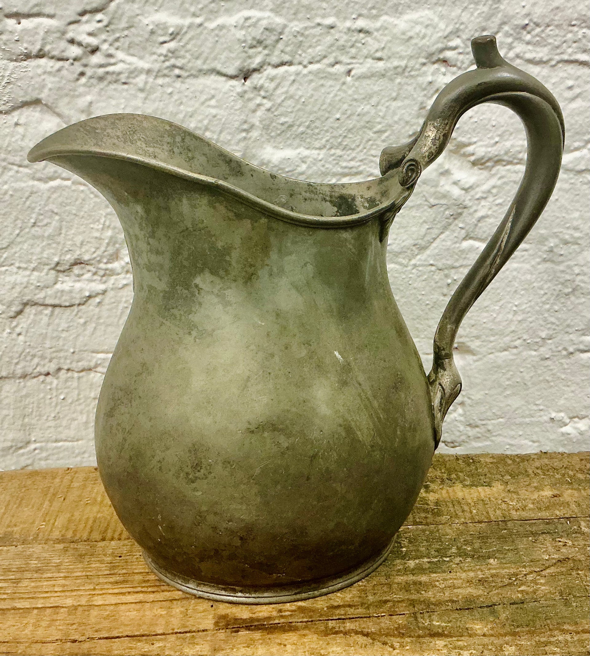 Antique Pewter Water Pitcher