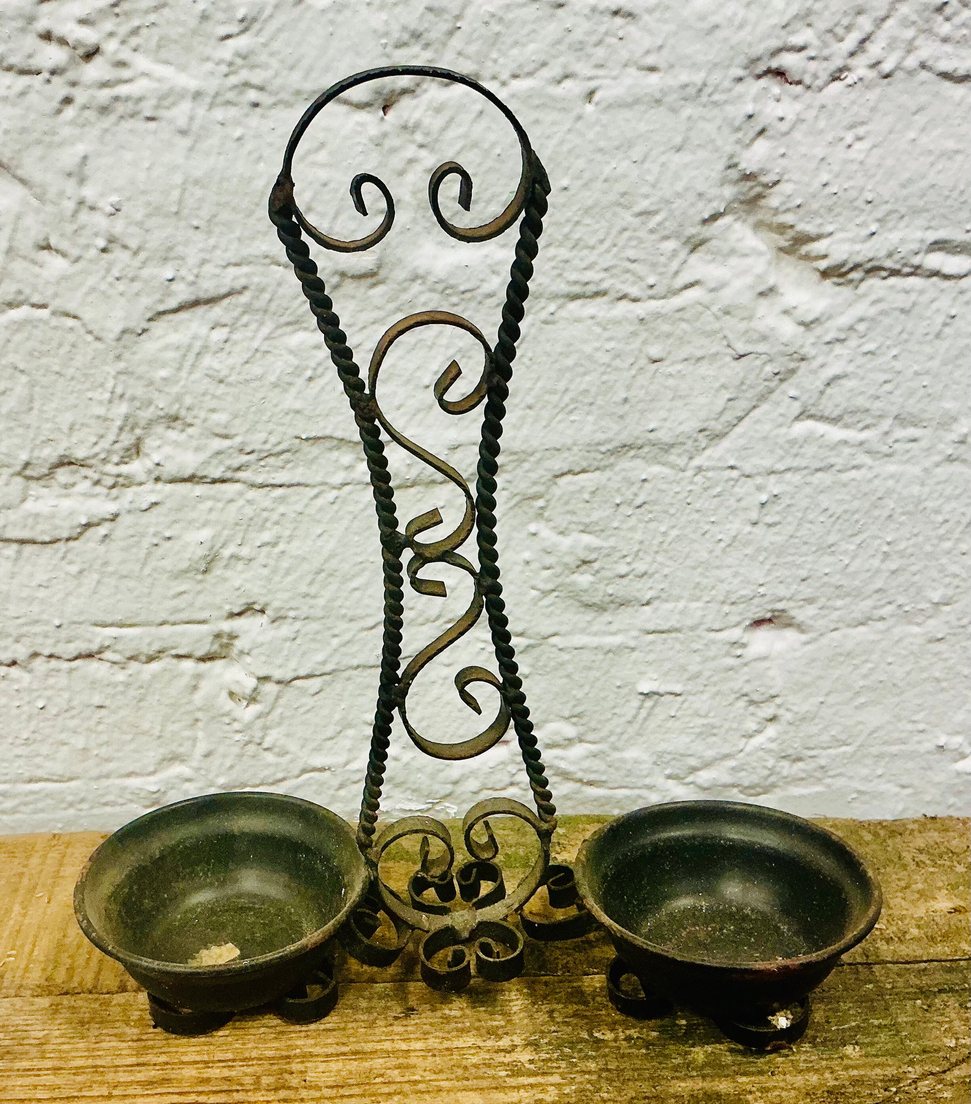Vintage Metal Double Candle Holder