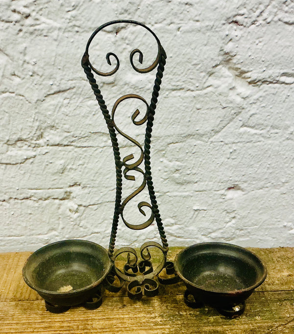 Vintage Metal Double Candle Holder
