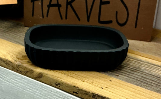 Black Poly-Resin Oblong Soap Dish