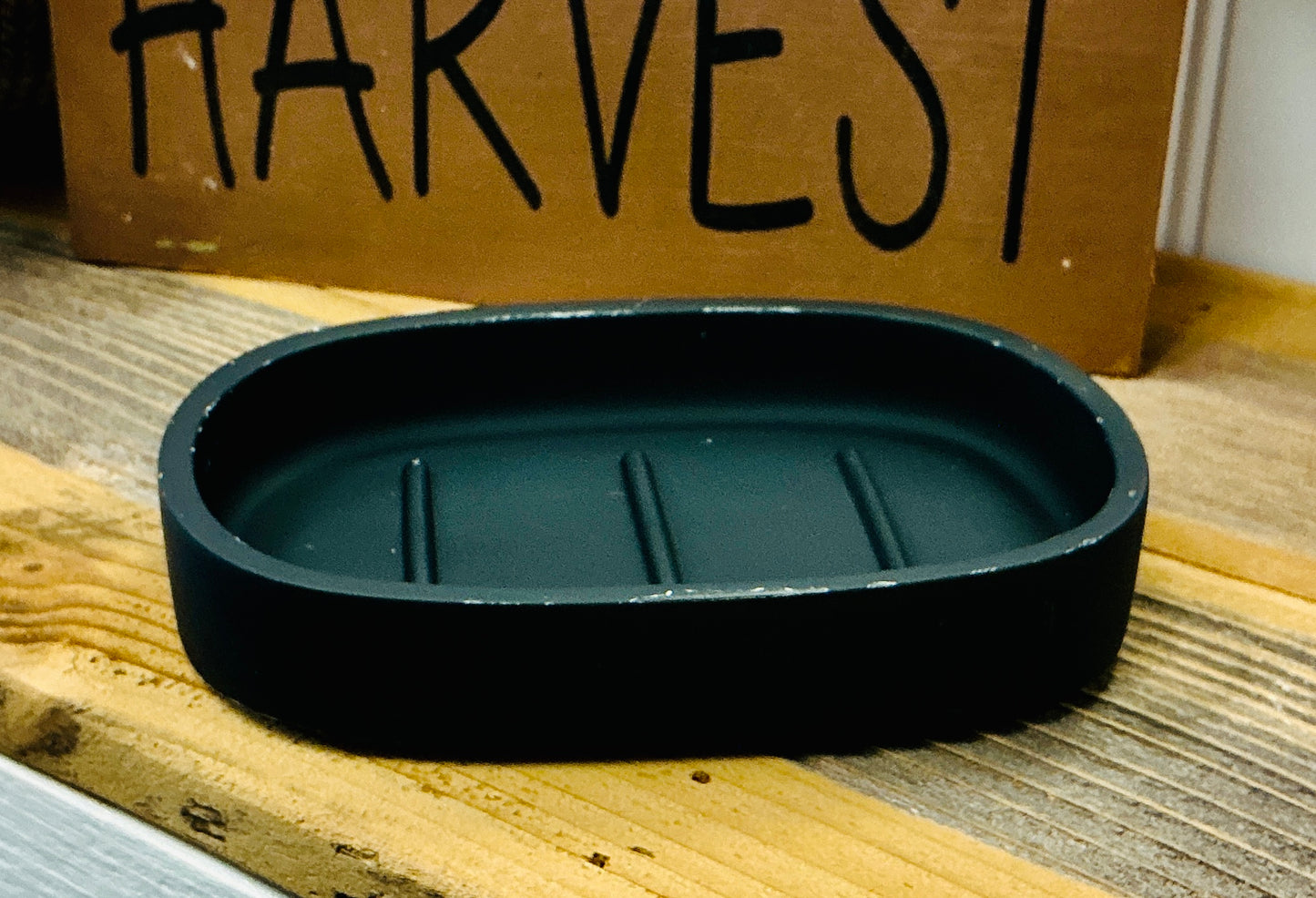 Black Poly-Resin Oblong BINO Soap Dish