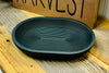 Black Groved Interior Oval Poly-resin Soap Dish