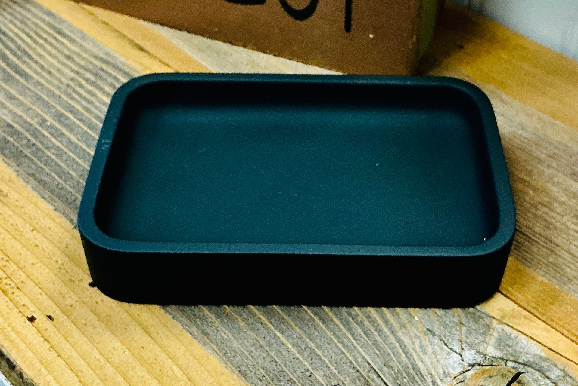 Black Rectangle Poly-resin Soap Dish