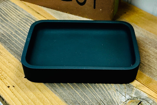 Black Rectangle Poly-resin Soap Dish