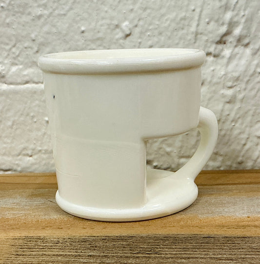 Antique Milk Glass Shaving Mug - Patent July 16, 1867