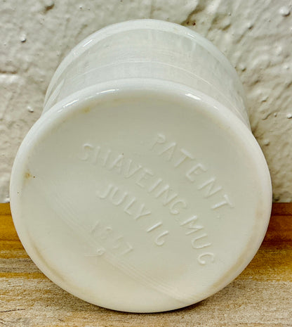 Antique Milk Glass Shaving Mug - Patent July 16, 1867