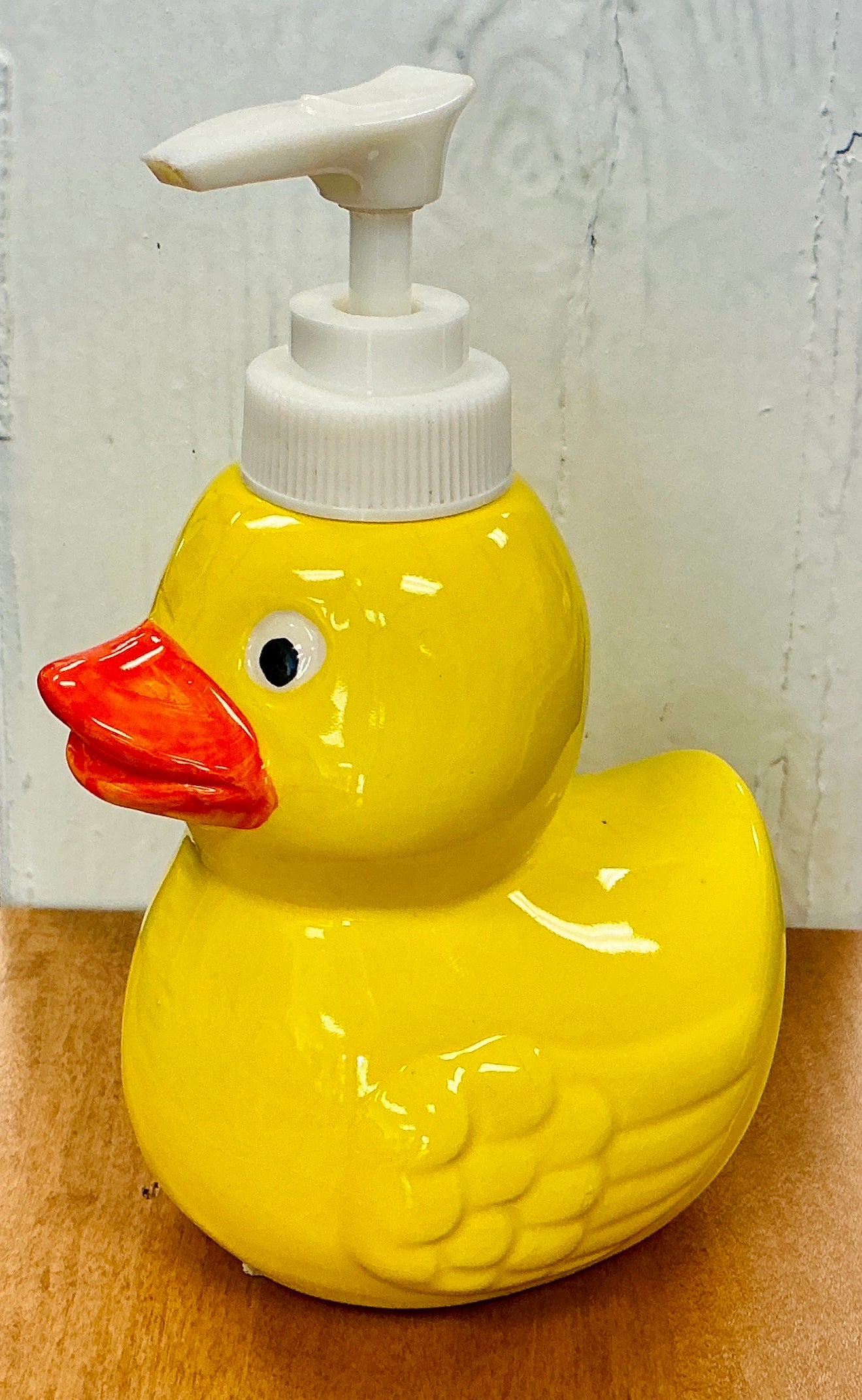 Vintage Ceramic Rubber Ducky Pump Soap Dispenser