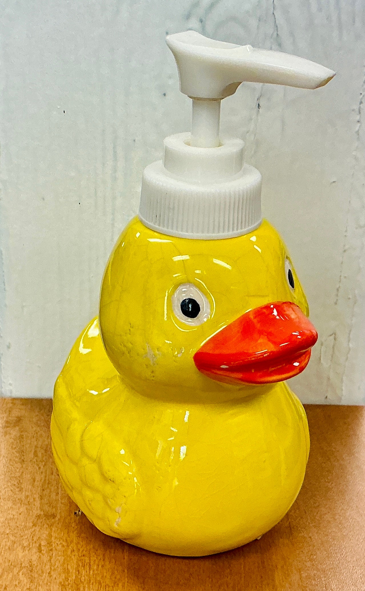 Vintage Ceramic Rubber Ducky Pump Soap Dispenser