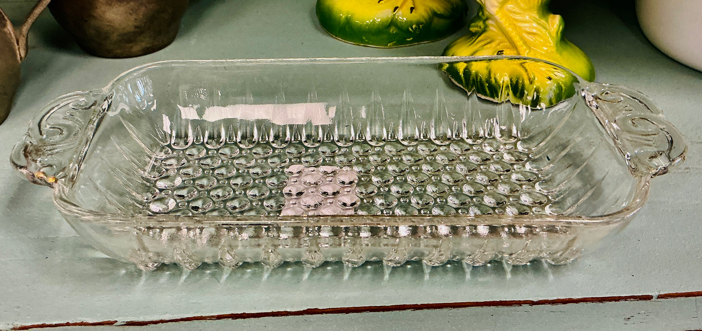 Vintage Hobnail Relish Dish