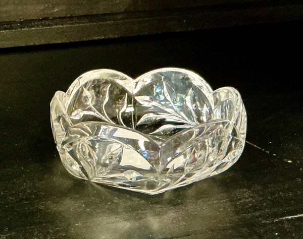 Vintage Scalloped Crystal Candy Dish