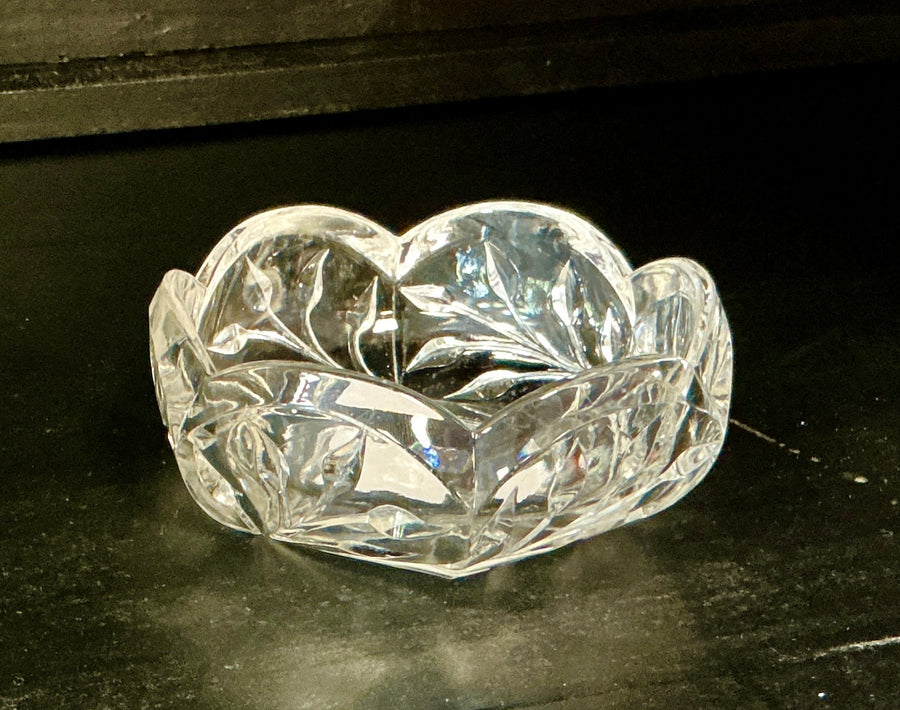Vintage Scalloped Crystal Candy Dish