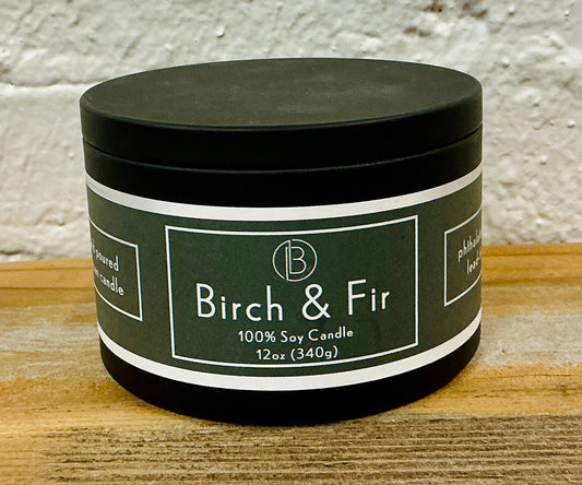 Birch & Fir Soy Candle  12.0 Tin