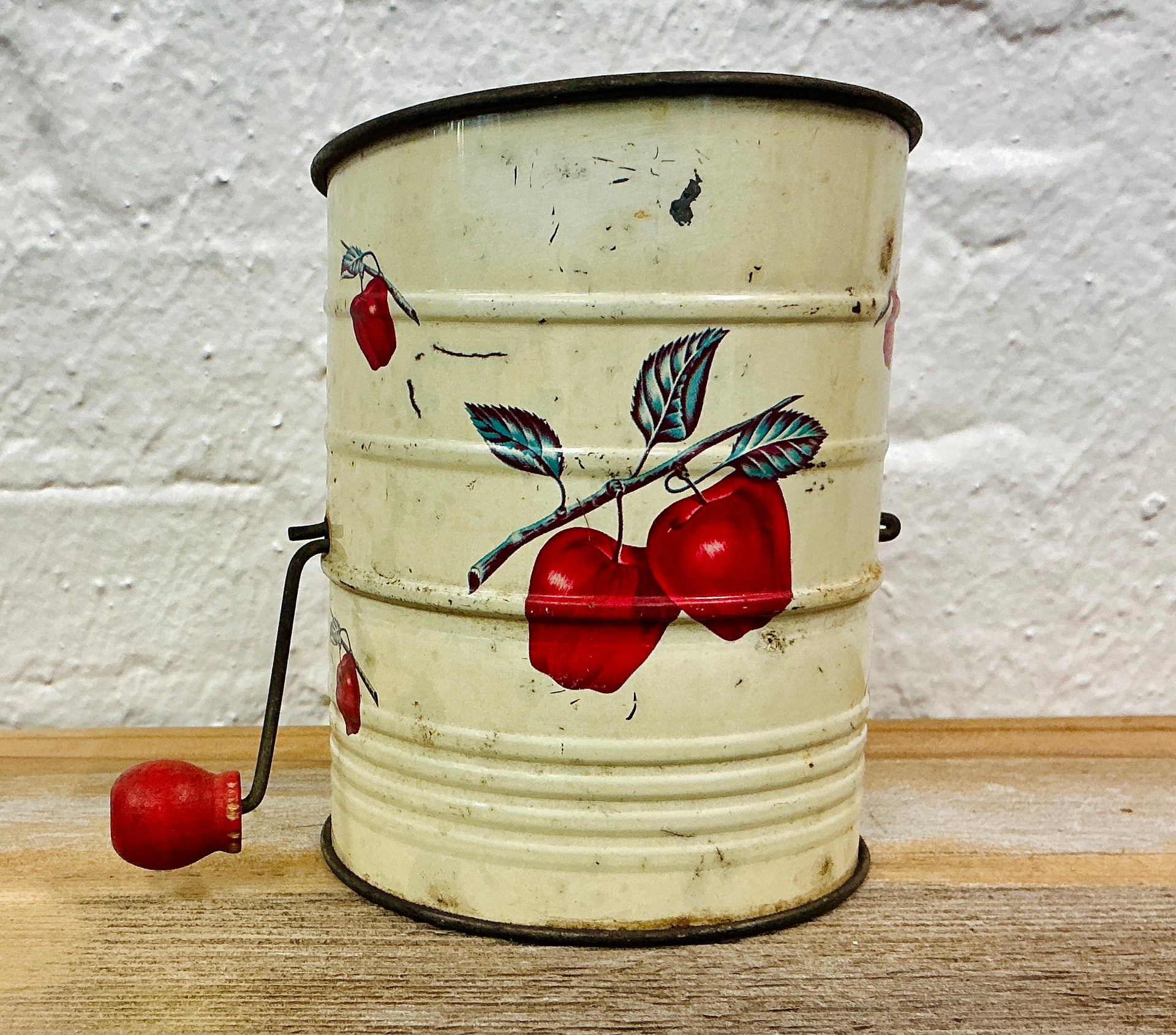 Vintage Sifter with Apple Branch Design