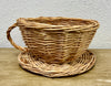 Natural Willow Coffee Cup & Saucer Basket