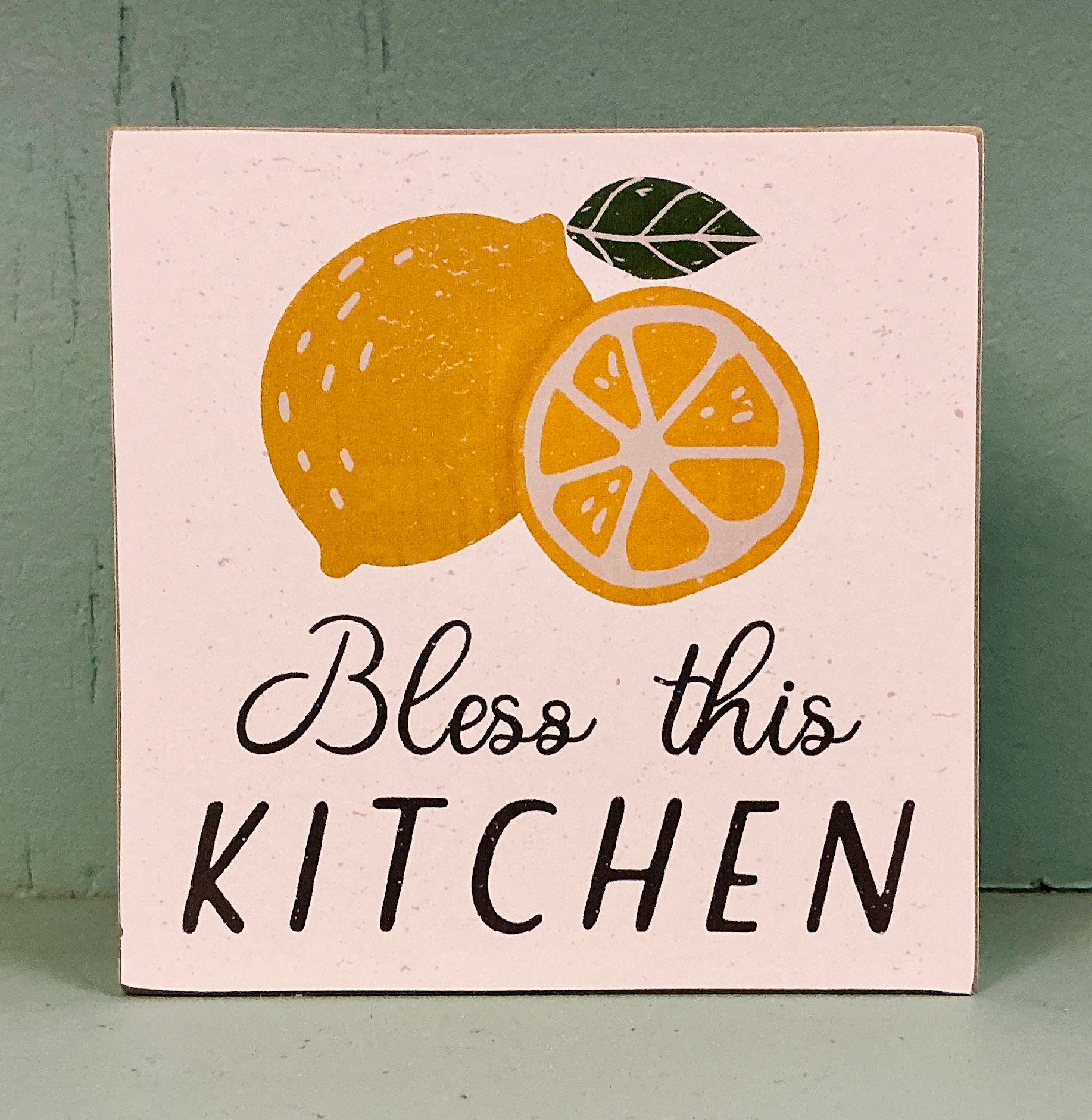 Bless this Kitchen Square Block Sign