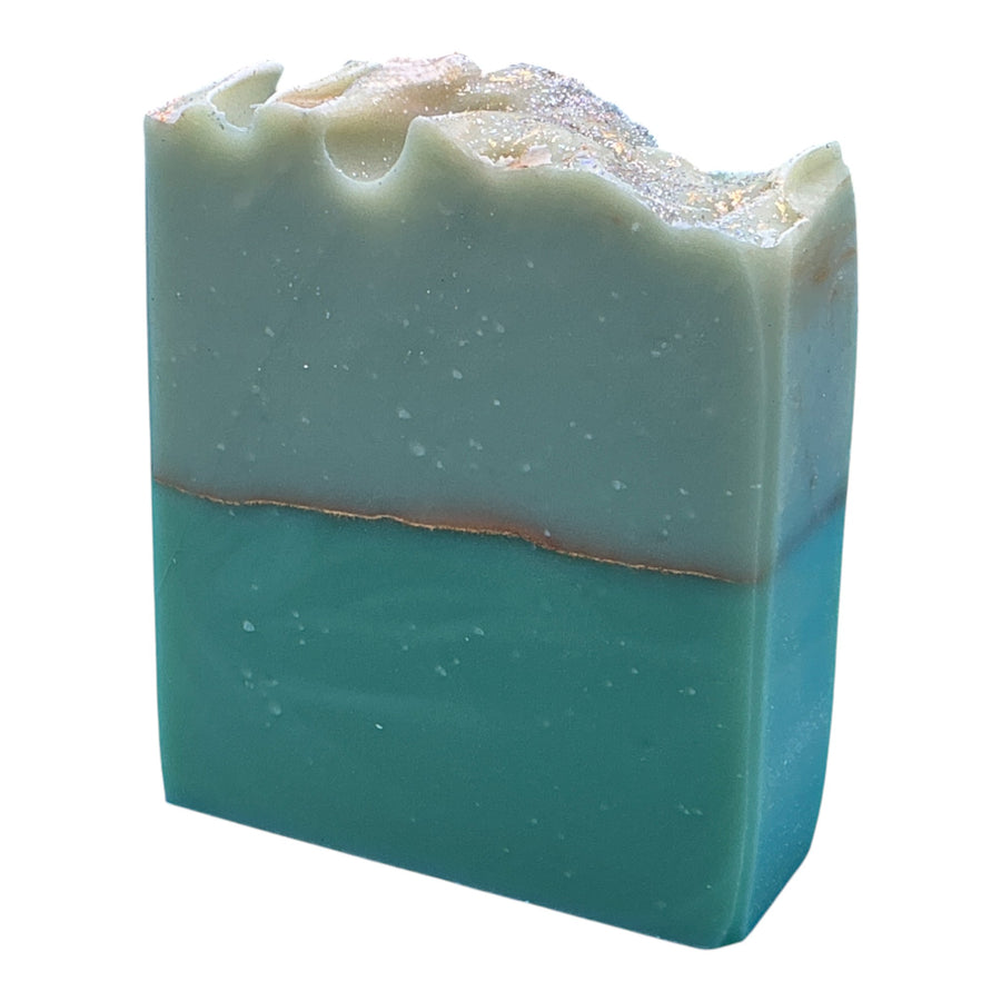 Marigold & Melon handcrafted bar soap by Monticello Soap Company, garden-fresh bar with melon and marigold notes.