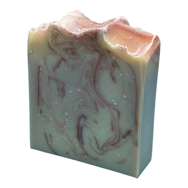 Hickory and Suede handcrafted bar soap by Monticello Soap Company, refined men's shaving bar with leather, cypress, and sandalwood.