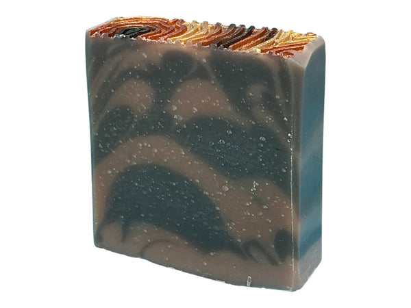 Woody Goat Milk handcrafted bar soap by Monticello Soap Company, cedarwood and sweet orange essential oil bar.