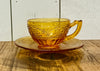 Vintage Indiana Glass Amber Cup & Saucer