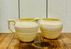 Belleek Limpet Yellow Luster Creamer & Sugar Bowl