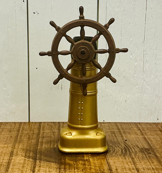 Vintage Old Spice Ship's Wheel Aftershave Decanter