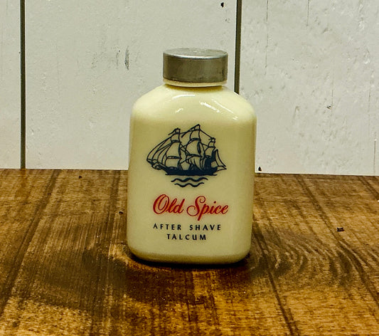 Vintage Old Spice Aftershave Talcum Milk Glass Bottle