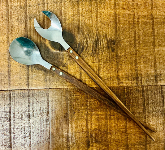 Vintage Mid-Century Modern Salad Serving Utensils
