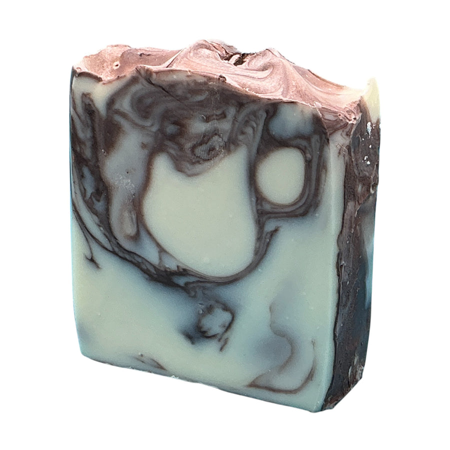 Tobacco and Bay Leaf handcrafted bar soap by Monticello Soap Company, warm earthy bar with cedarwood, bergamot, and tobacco notes.