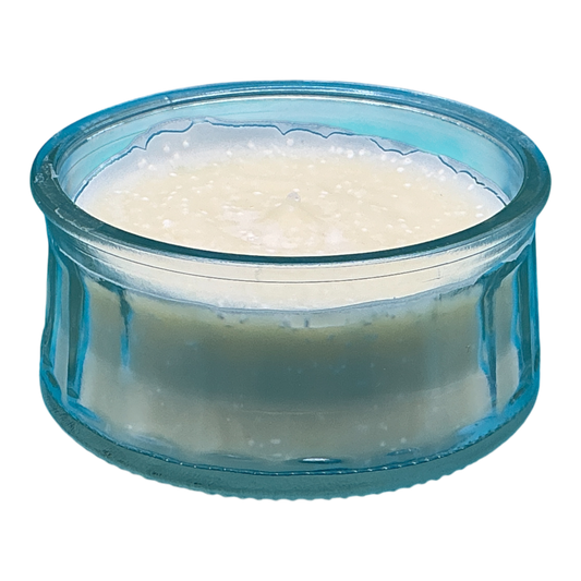 Solid Dish Soap in Flared Clear Glass Bowl