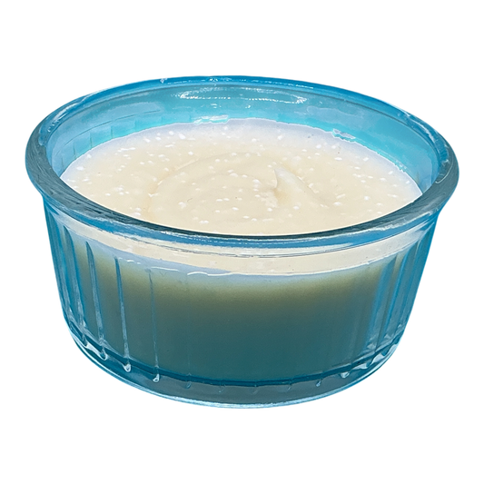 Solid Dish Soap in Clear Glass Ramekin