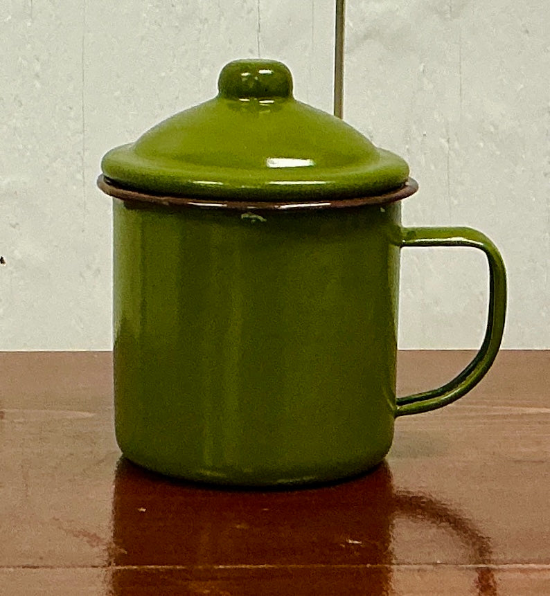 Enamelware Shave Mug with Lid