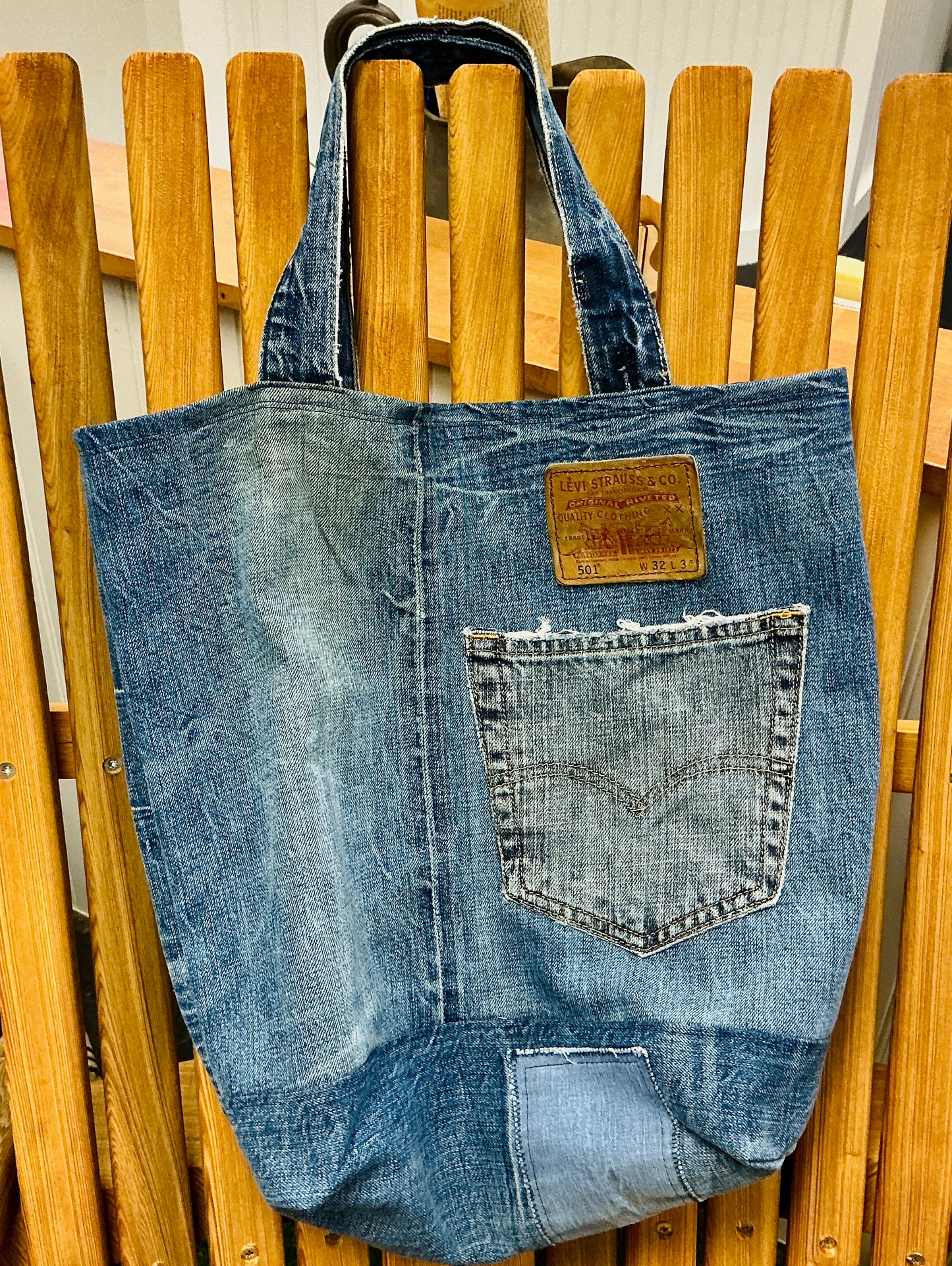 Up-cycled Levi's Denim Market Tote Bag