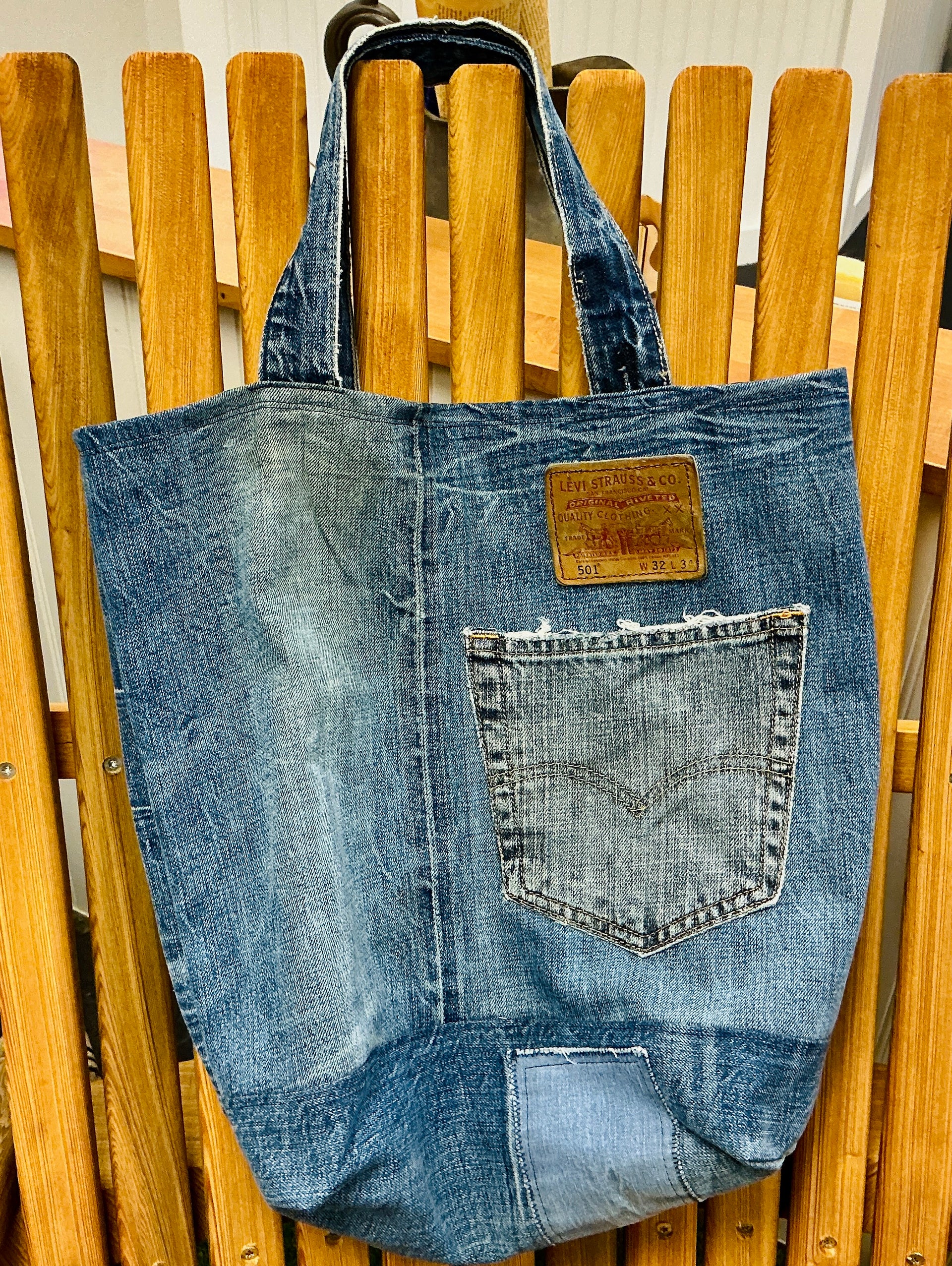 Up-cycled Levi's Denim Market Tote Bag