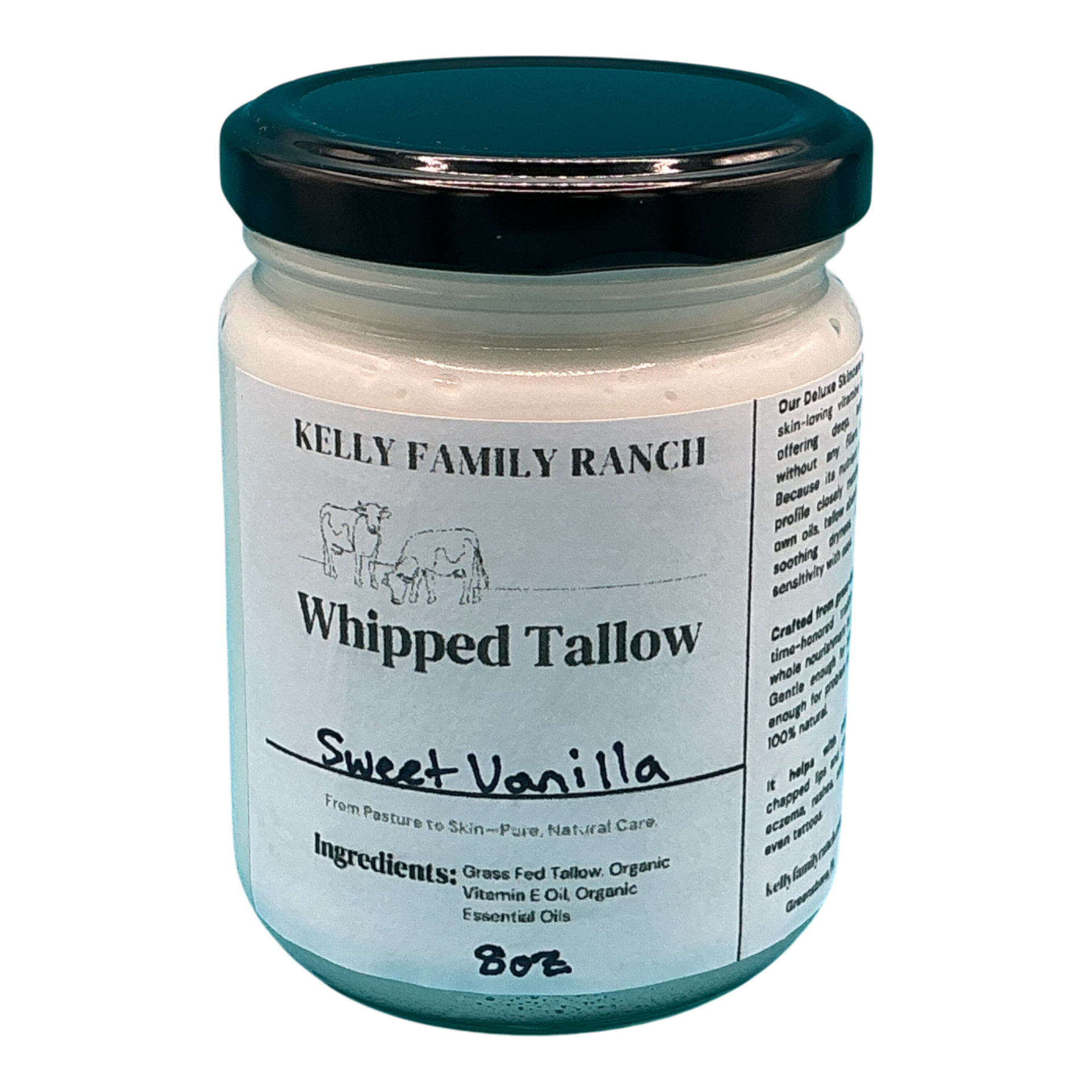 Kelly Family Ranch Whipped Tallow 8oz - Sweet Vanilla